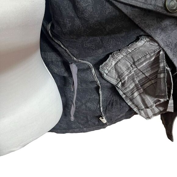 Free People Jacquard Utility Jacket Women’s Size XS Gray Printed Boho Oversized - Picture 10 of 12